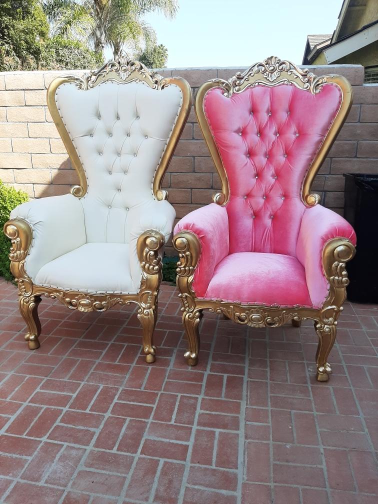 Pink throne best sale chair for sale