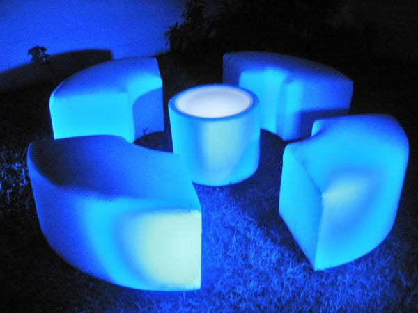 LED Lighted ROUND TABLE - coffee table / end table   (Changing Colors)