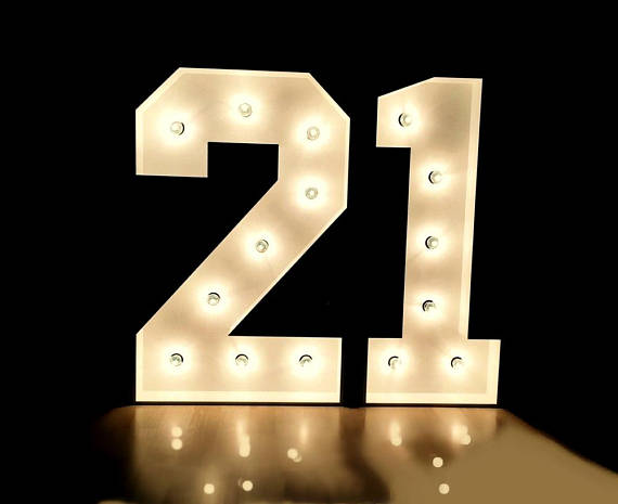 LIGHTED Marquee Numbers 4'
