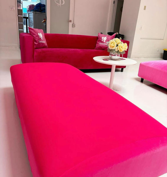 HOT Pink VELVET Bench / Ottoman 6'