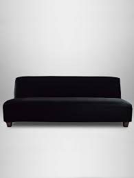 Armless Black Sofa VELVET 6'