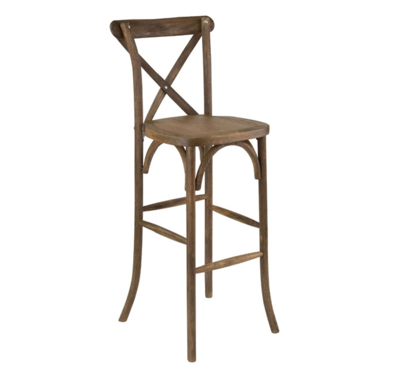 BARSTOOL Brown Rustic Farm Crossback