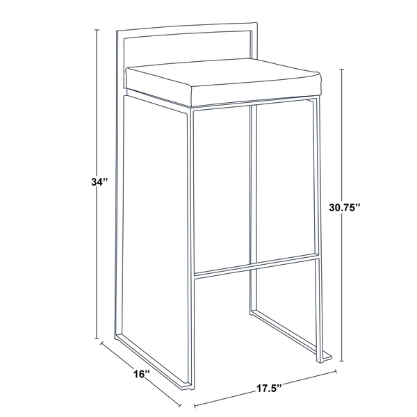 Metal Barstool - WHITE