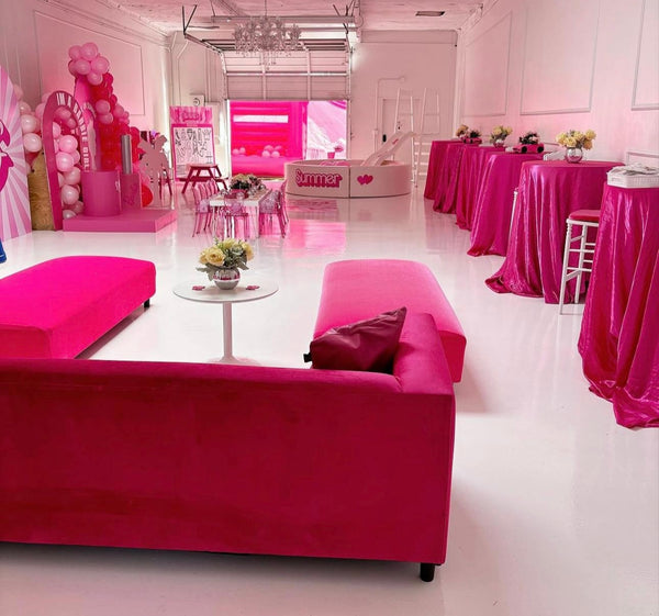 HOT Pink VELVET Sofa