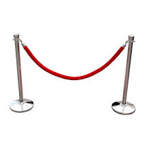 SET CHROME Stanchions and Red velvet ropes