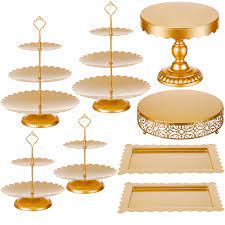 Cake Dessert STANDS 8 pcs GOLD