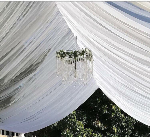 TENT with DRAPING  30x70 & Chandeliers
