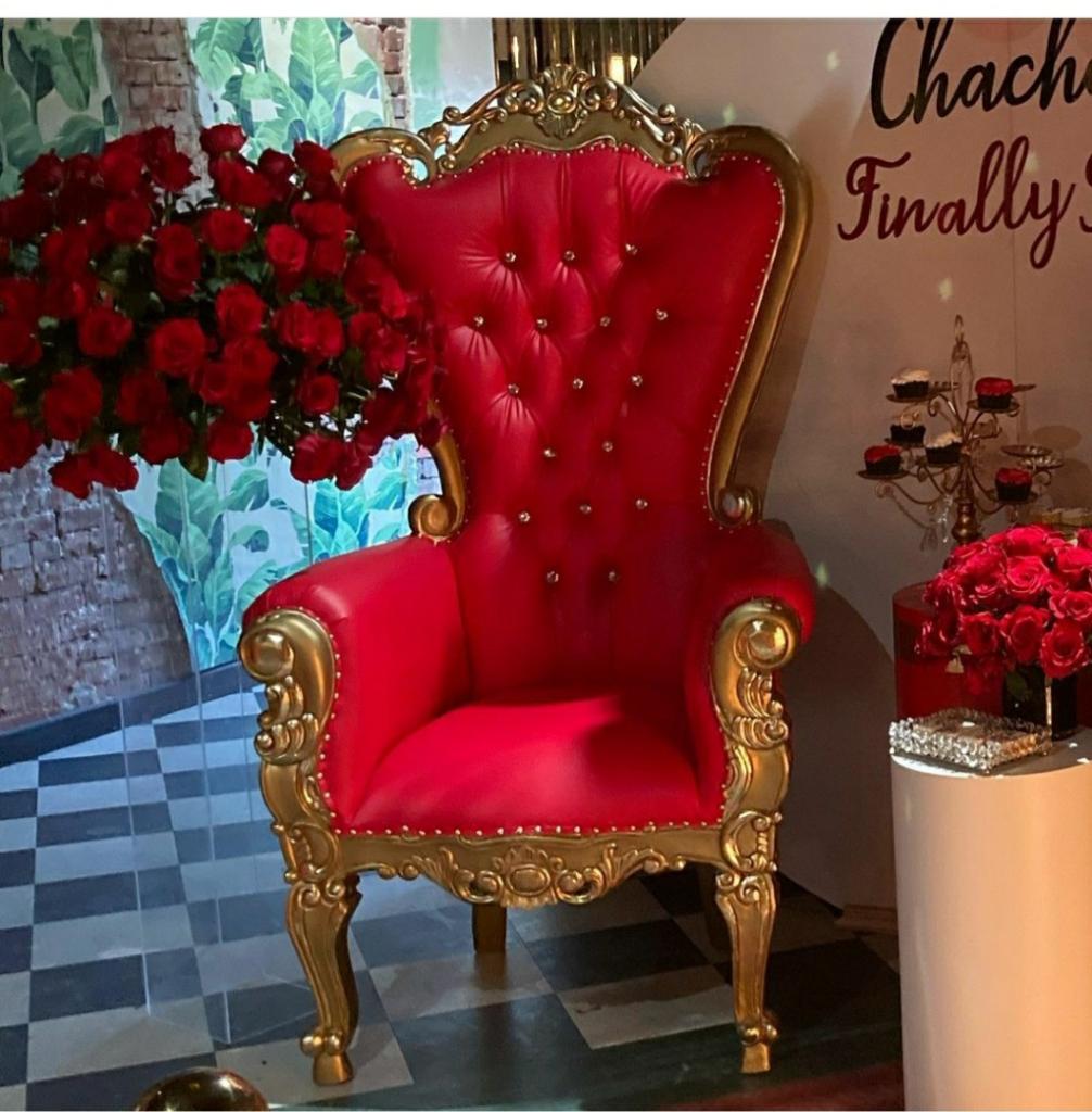 Single THRONE Red & Gold Lounge Party Rentals