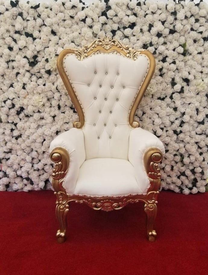 Single THRONE White & Gold Lounge Party Rentals