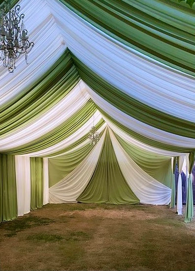 TENT with DRAPING  10X40 & Chandelier