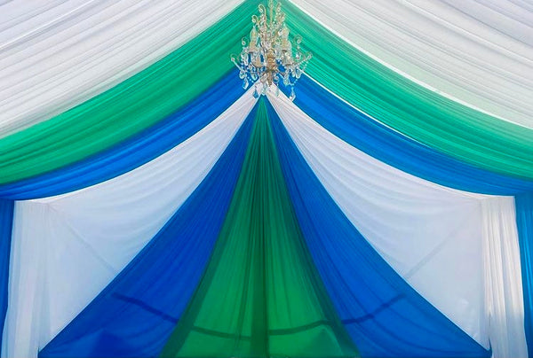 TENT with DRAPING  10X70 & Chandelier