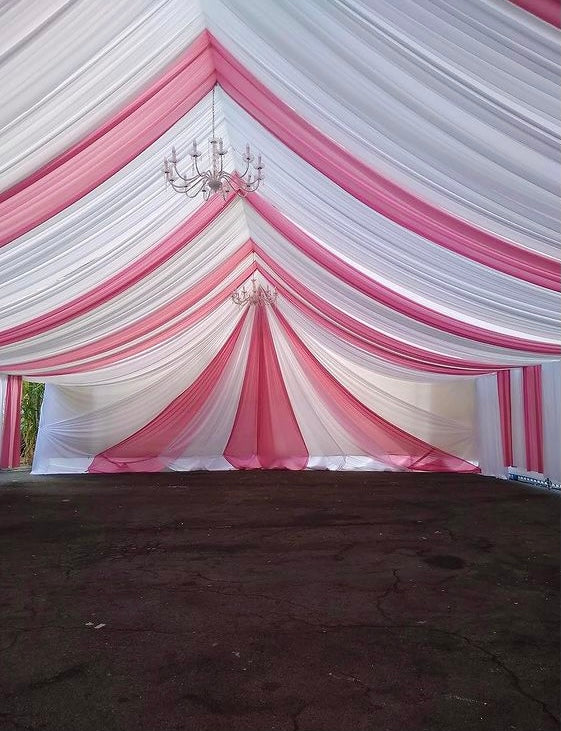 draped tents TENT with DRAPING 20X20 & Chandelier – Lounge Party Rentals