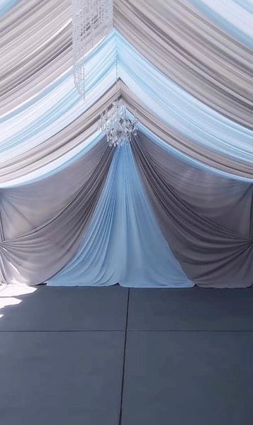 TENT with DRAPING  30x50 & Chandeliers