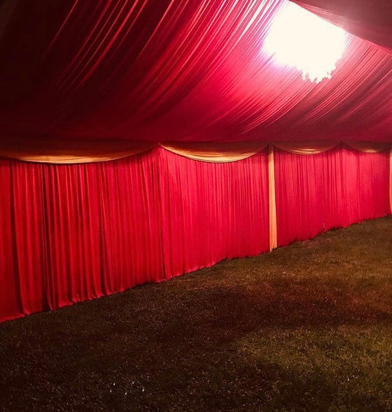 TENT with DRAPING  10X70 & Chandelier