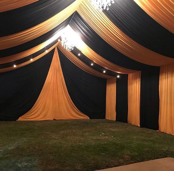 TENT with DRAPING  30x80 & Chandeliers