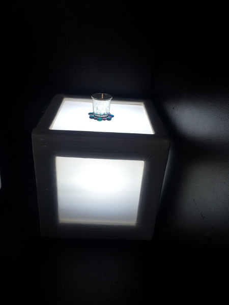 LED Lighted Tufted Cube  (Changing Colors)
