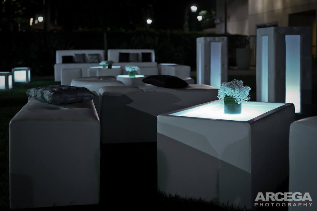 LED Lighted SQUARE TABLE - coffee table / end table    (Changing Colors)