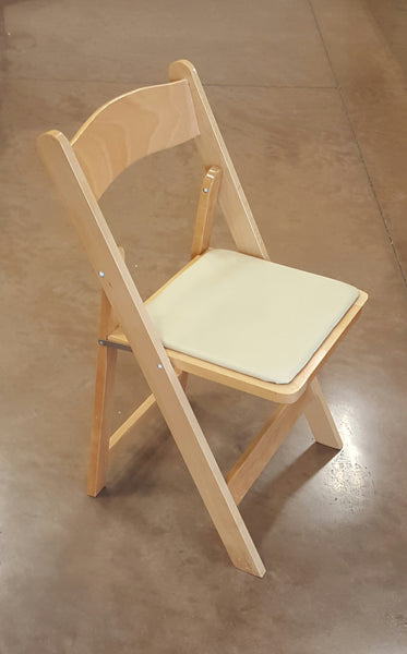 NATURAL WOOD PADDED CHAIR