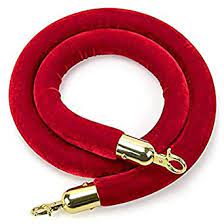 Red Velvet Ropes - Brass/Gold Hooks