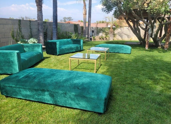 Green VELVET Sofa 6'