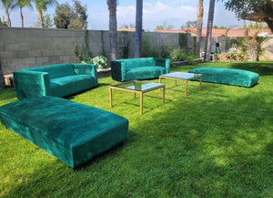 Green VELVET Sofa 6'